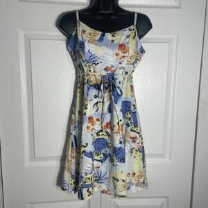 Vintage Y2K Jams World Dress Women XS Multicolor Dancers Print Babydoll Belted